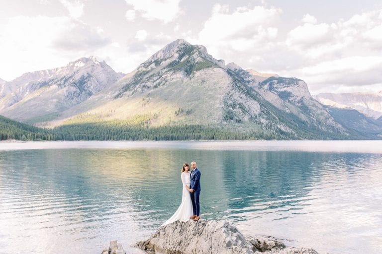Calgary wedding photography mountain photoshoot lake minnewanka