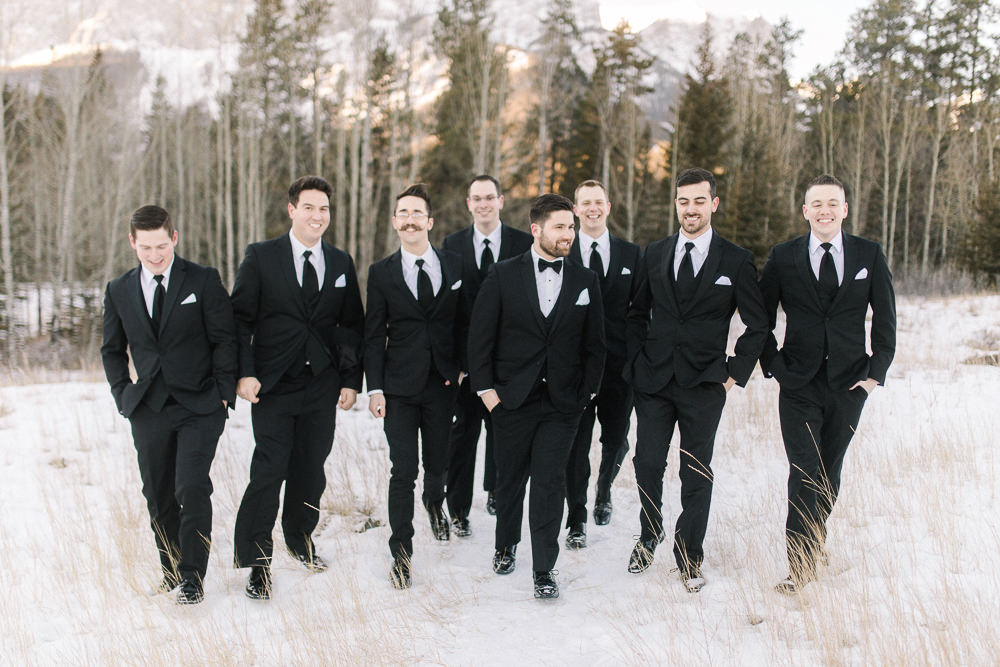 Calgary wedding photography-Silvertip New years eve wedding canmore groomsmen