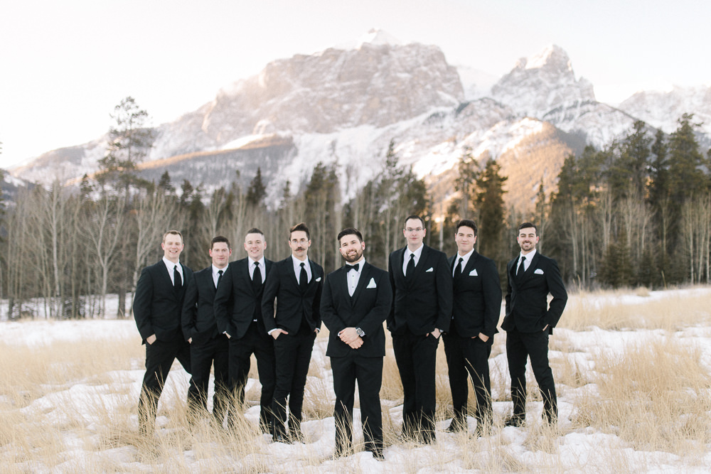 Calgary wedding photography-Silvertip New years eve wedding canmore groomsmen