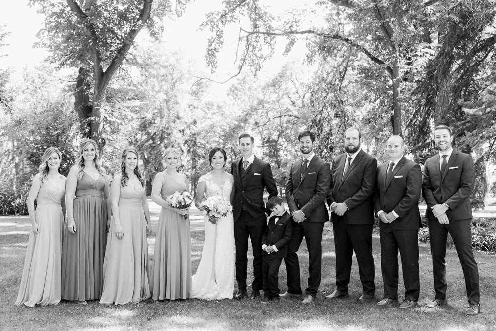 A Norland Estate Wedding Calgary wedding photographer the bridal party