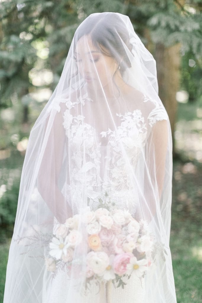 A Norland Estate Wedding Calgary wedding photographer the bride portraits veil