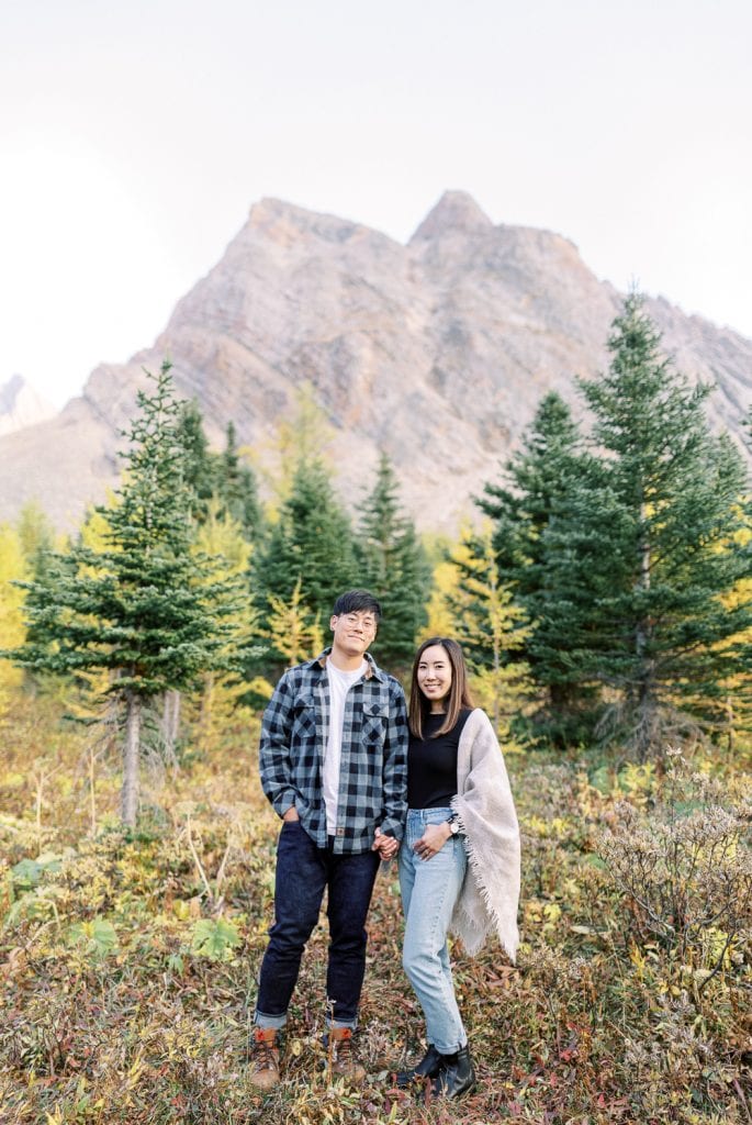 Banff fall engagement session Highwood pass