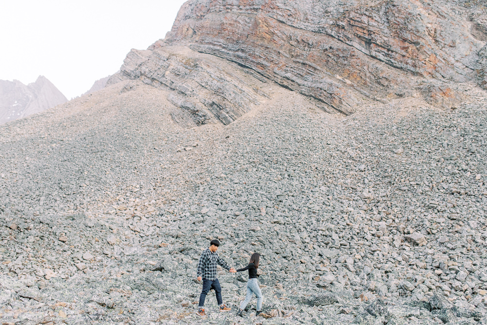 Banff fall engagement session mountain