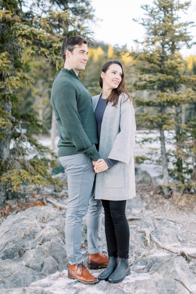 Alex and Hannah Banff Wedding Photography Lake Minnewanka portrait of couple