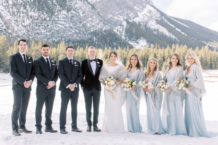 Banff wedding photography bridal party