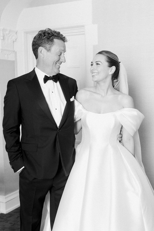 portrait of father and bride at the Calgary Fairmont Palliser Hotel
